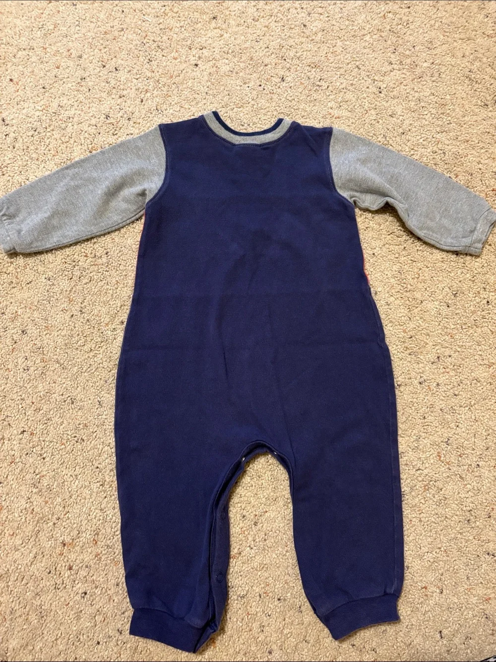 OshKosh B'gosh Gray, Red & Navy Construction Romper